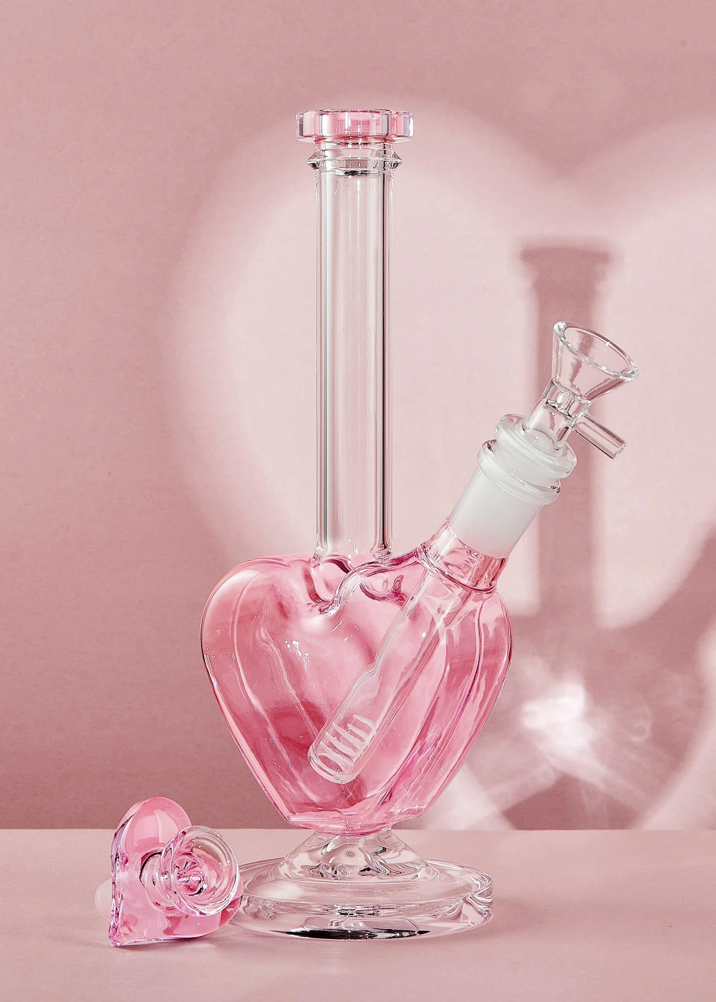 PINK HEART BONG(Pink Heart Bong With Matching Bowl) 3 PINK HEART BONG(Pink Heart Bong With Matching Bowl)