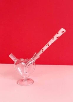 PINK HEART MINI-JOINT BUBBLER(Pink Heart Mini Joint Glass Bubbler) 7 PINK HEART MINI-JOINT BUBBLER(Pink Heart Mini Joint Glass Bubbler) -Canna Style Shop 1IMG 8377 2