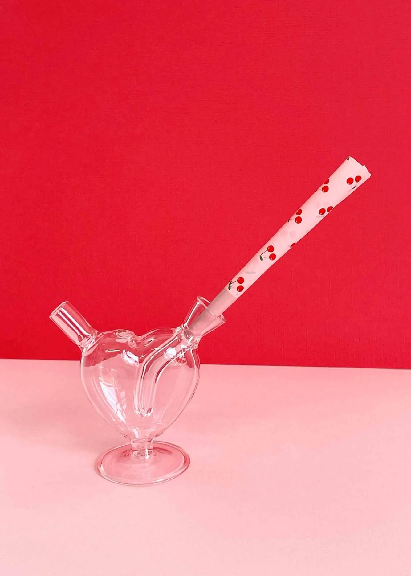 PINK HEART MINI-JOINT BUBBLER(Pink Heart Mini Joint Glass Bubbler) 5 PINK HEART MINI-JOINT BUBBLER(Pink Heart Mini Joint Glass Bubbler) - Image 3