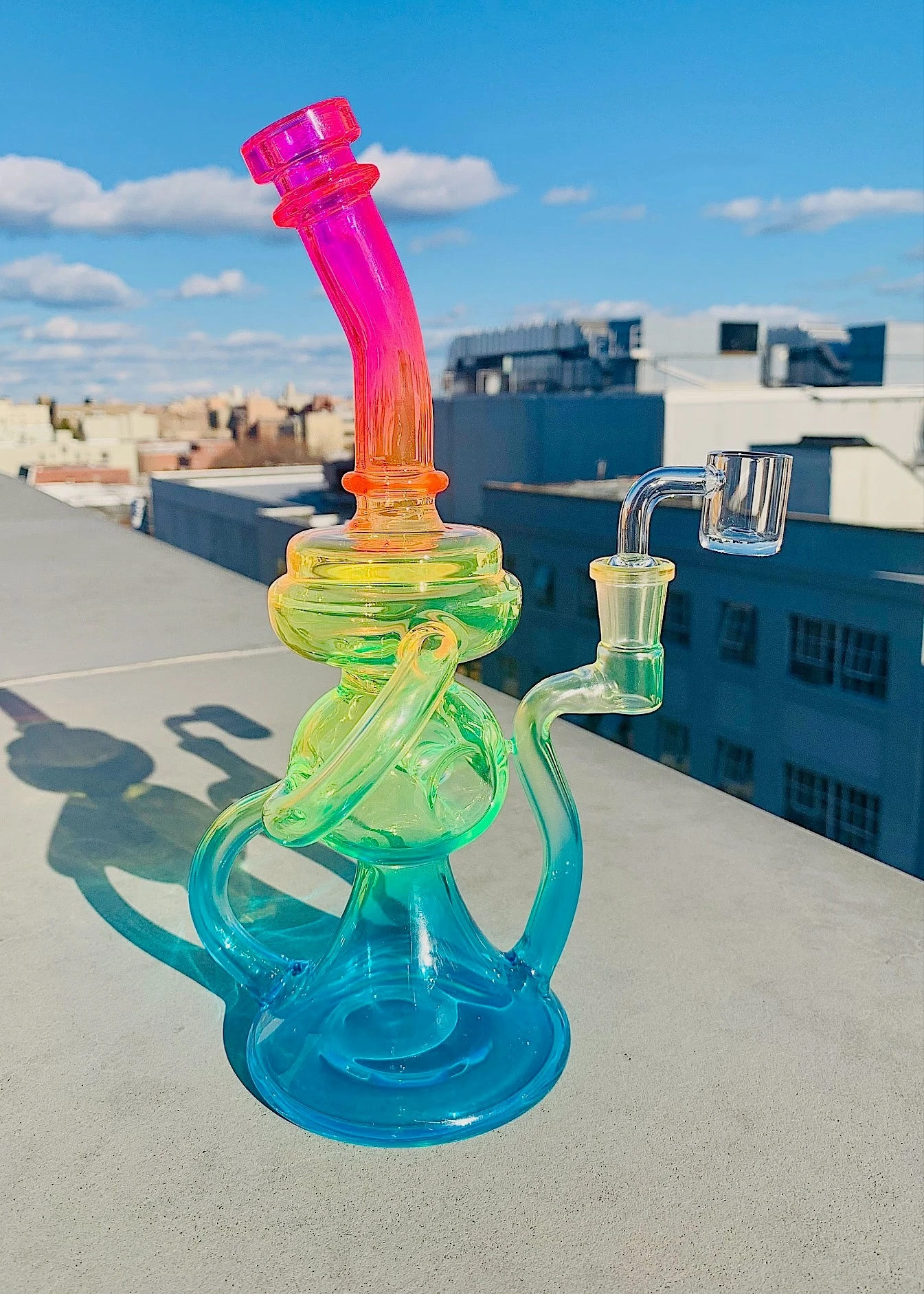 NEON RAINBOW RECYCLER RIG (uv Reactive)(Neon Rainbow Recycler Rig Uv Reactive) 7 NEON RAINBOW RECYCLER RIG (uv Reactive)(Neon Rainbow Recycler Rig Uv Reactive) - Image 5