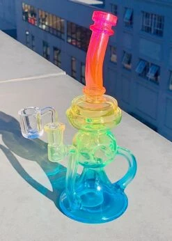 NEON RAINBOW RECYCLER RIG (uv Reactive)(Neon Rainbow Recycler Rig Uv Reactive) 10 NEON RAINBOW RECYCLER RIG (uv Reactive)(Neon Rainbow Recycler Rig Uv Reactive) -Canna Style Shop IMG 0181
