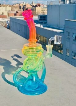 NEON RAINBOW RECYCLER RIG (uv Reactive)(Neon Rainbow Recycler Rig Uv Reactive) 9 NEON RAINBOW RECYCLER RIG (uv Reactive)(Neon Rainbow Recycler Rig Uv Reactive) -Canna Style Shop IMG 0184