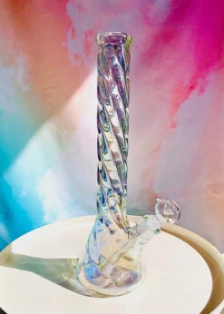 IRIDESCENT SWIRL BONG 16"(Iridescent Swirl Beaker Bong) -Canna Style Shop IMG 4524