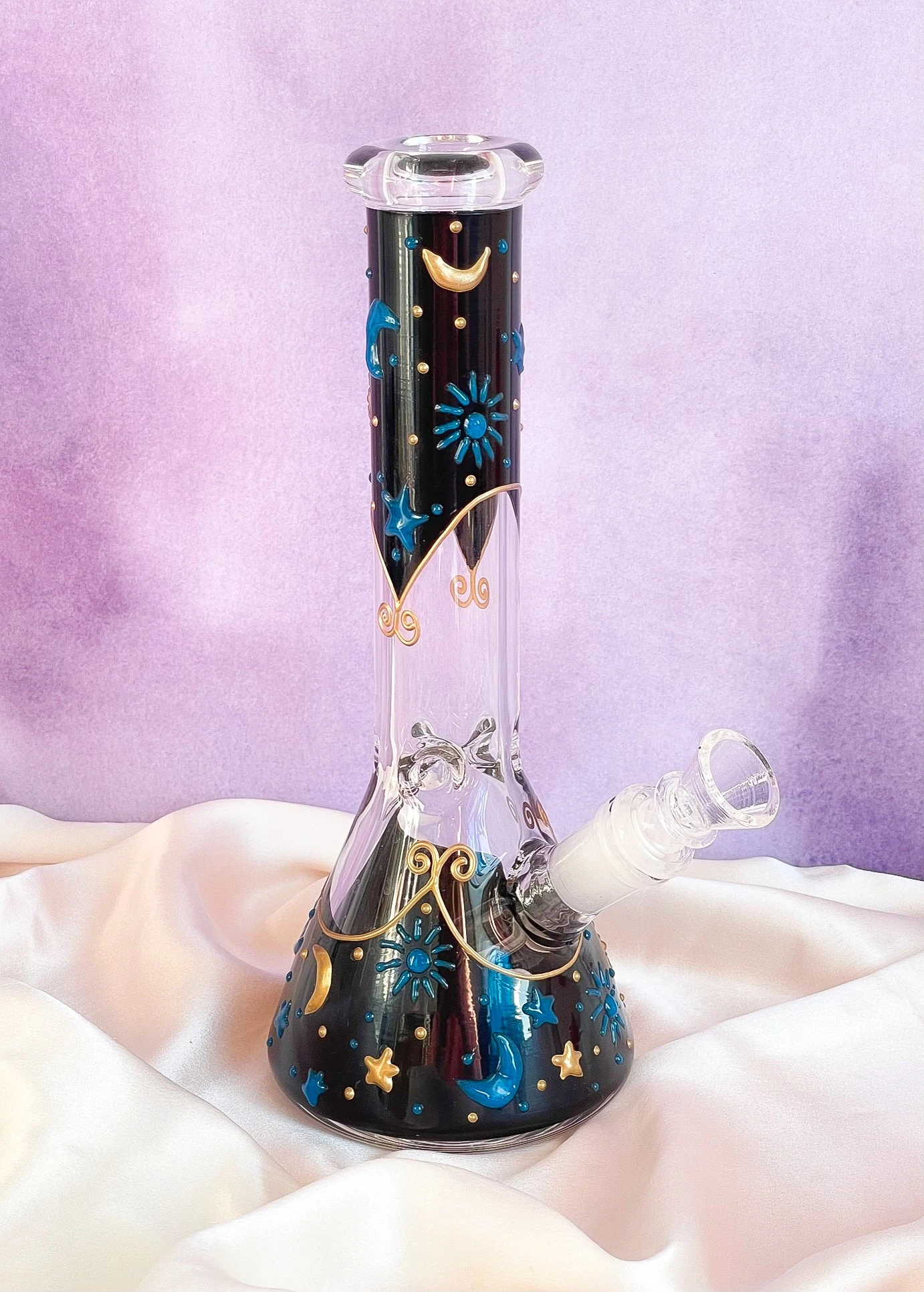 MIDNIGHT CELESTIAL BONG 10"(Celestial Bong Glow In The Dark) 3 MIDNIGHT CELESTIAL BONG 10"(Celestial Bong Glow In The Dark)