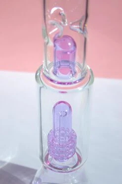 LAVENDER DAZZLE TRIPLE-PERC BONG 18"(Purple Drip Twist Bong) -Canna Style Shop IMG 6636 2