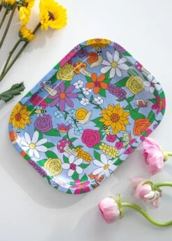 FLORAL CRITTER ROLLING TRAY(Floral Critter Rolling Tray)