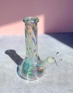 IRIDESCENT SWIRL BONG 8"(Mini Iridescent Swirl Bong) -Canna Style Shop IMG 8379 2