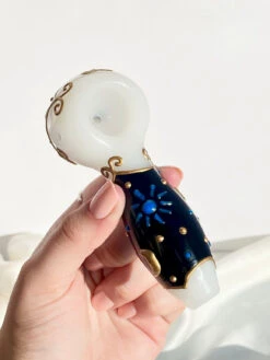 MIDNIGHT CELESTIAL PIPE(Handpainted Celestial Pipe Glow In The Dark) -Canna Style Shop IMG 8566