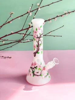 CHERRY BLOSSOM BONG 10"(Handpainted Cherry Blossom Bong) -Canna Style Shop IMG 8650 2