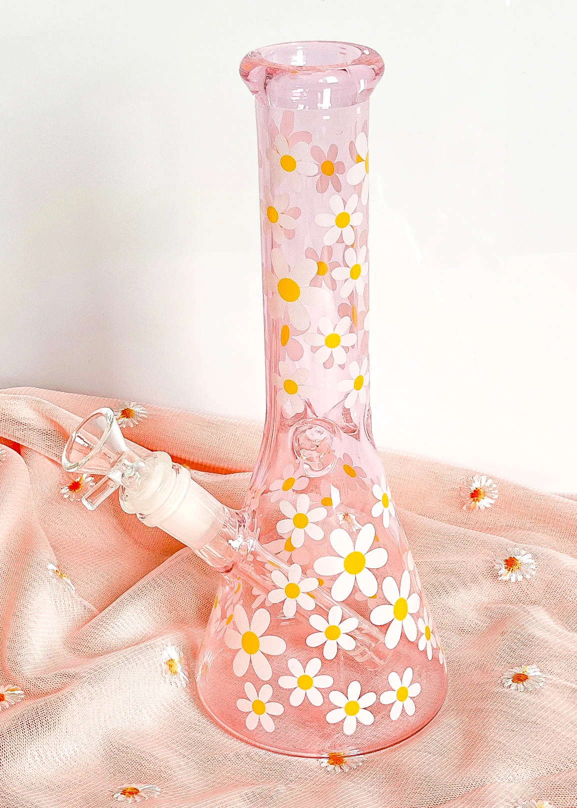 RETRO DAISY BONG 10"(Retro Daisy Pink Glass Bong) 10 RETRO DAISY BONG 10"(Retro Daisy Pink Glass Bong) - Image 8
