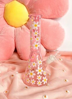 RETRO DAISY BONG 10"(Retro Daisy Pink Glass Bong) 16 RETRO DAISY BONG 10"(Retro Daisy Pink Glass Bong) -Canna Style Shop IMG 9354 2