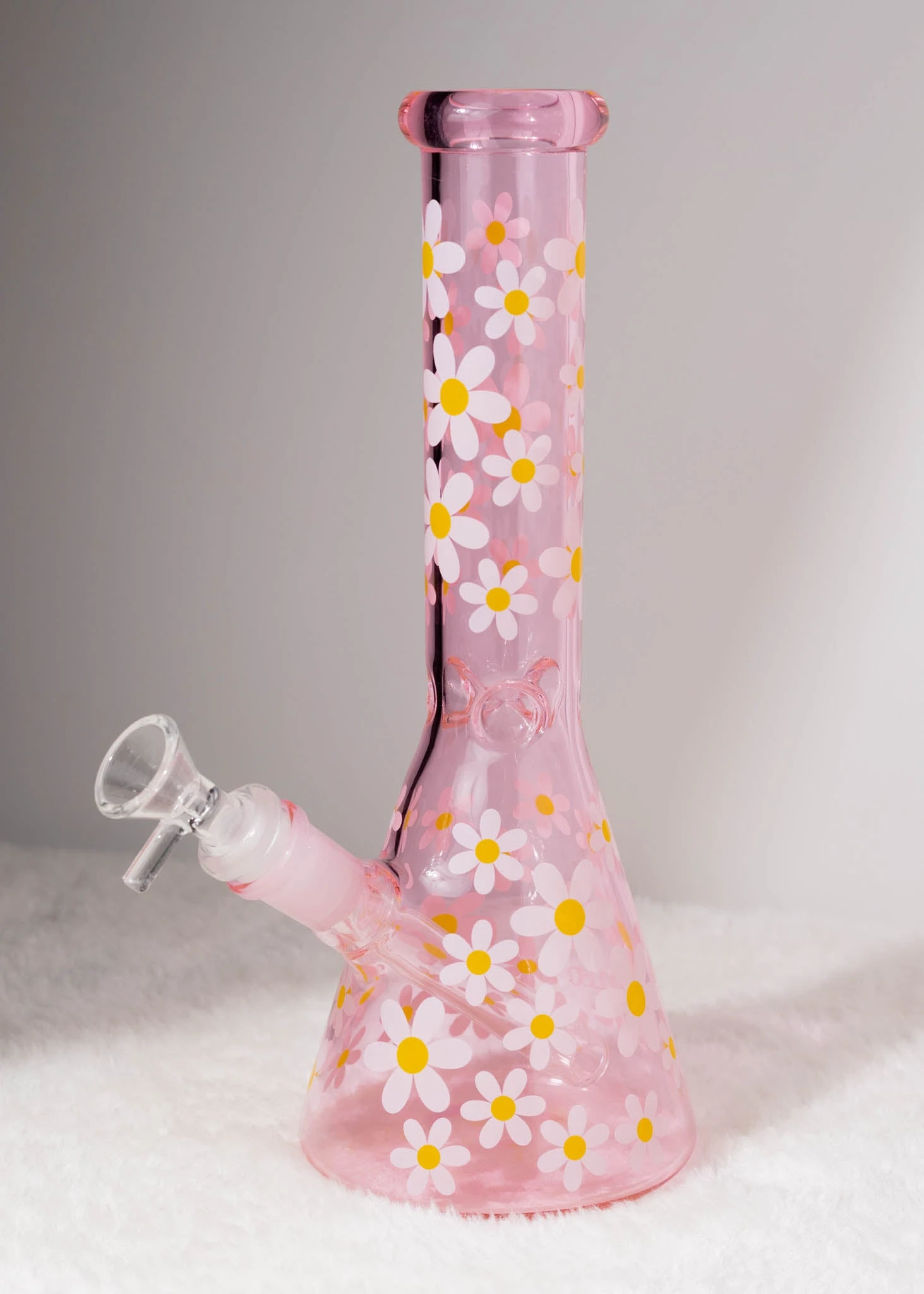 RETRO DAISY BONG 10"(Retro Daisy Pink Glass Bong) 3 RETRO DAISY BONG 10"(Retro Daisy Pink Glass Bong)