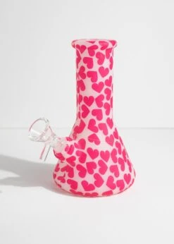 HEART UNBREAKABLE BONG 6"(Mini Heart Glow In The Dark Bong)