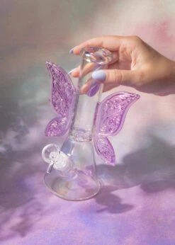 FAIRY WINGS BEAKER BONG(Fairy Wings Bong) -Canna Style Shop pink butterfly bong3