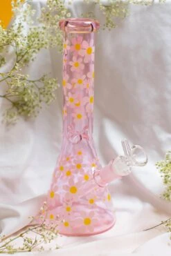 RETRO DAISY BONG 10"(Retro Daisy Pink Glass Bong) 12 RETRO DAISY BONG 10"(Retro Daisy Pink Glass Bong) -Canna Style Shop retrodaisy15